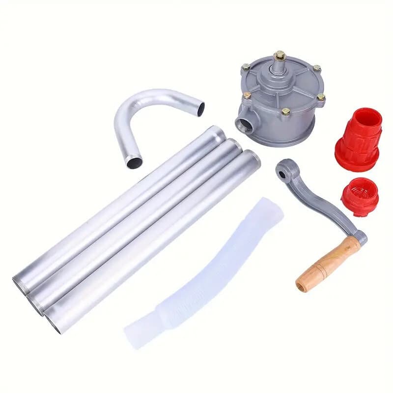 Aluminum Drum ROTARY HAND PUMP Water Cooking oil diesel fuel + more Self Priming