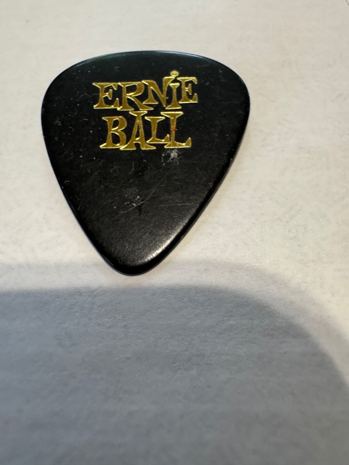 OLD IRON MAIDEN JANICK GERS GOLD ON BLACK ERNIE BALL  TOUR GUITAR PICK   2