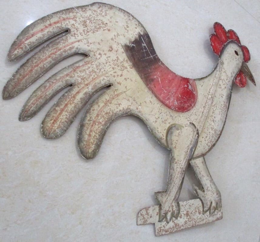 ANTIQUE OLD ROOSTER WEATHER VANE HUGE WEATHERVANE 25.25 INCH 4