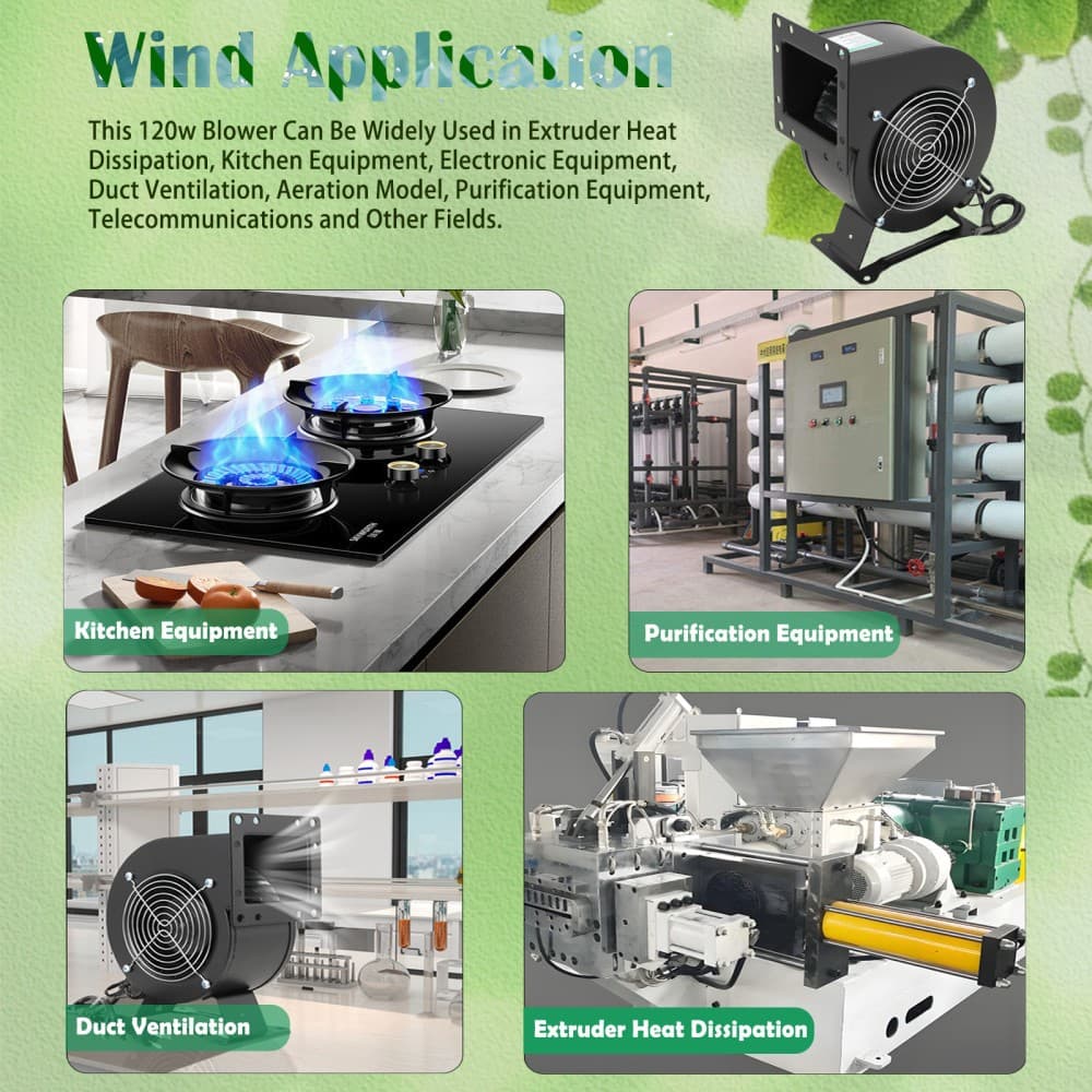 Centrifugal Blower Fan Industrial Fan Air Blower Fan 120w for Wood Stove, Boiler 6