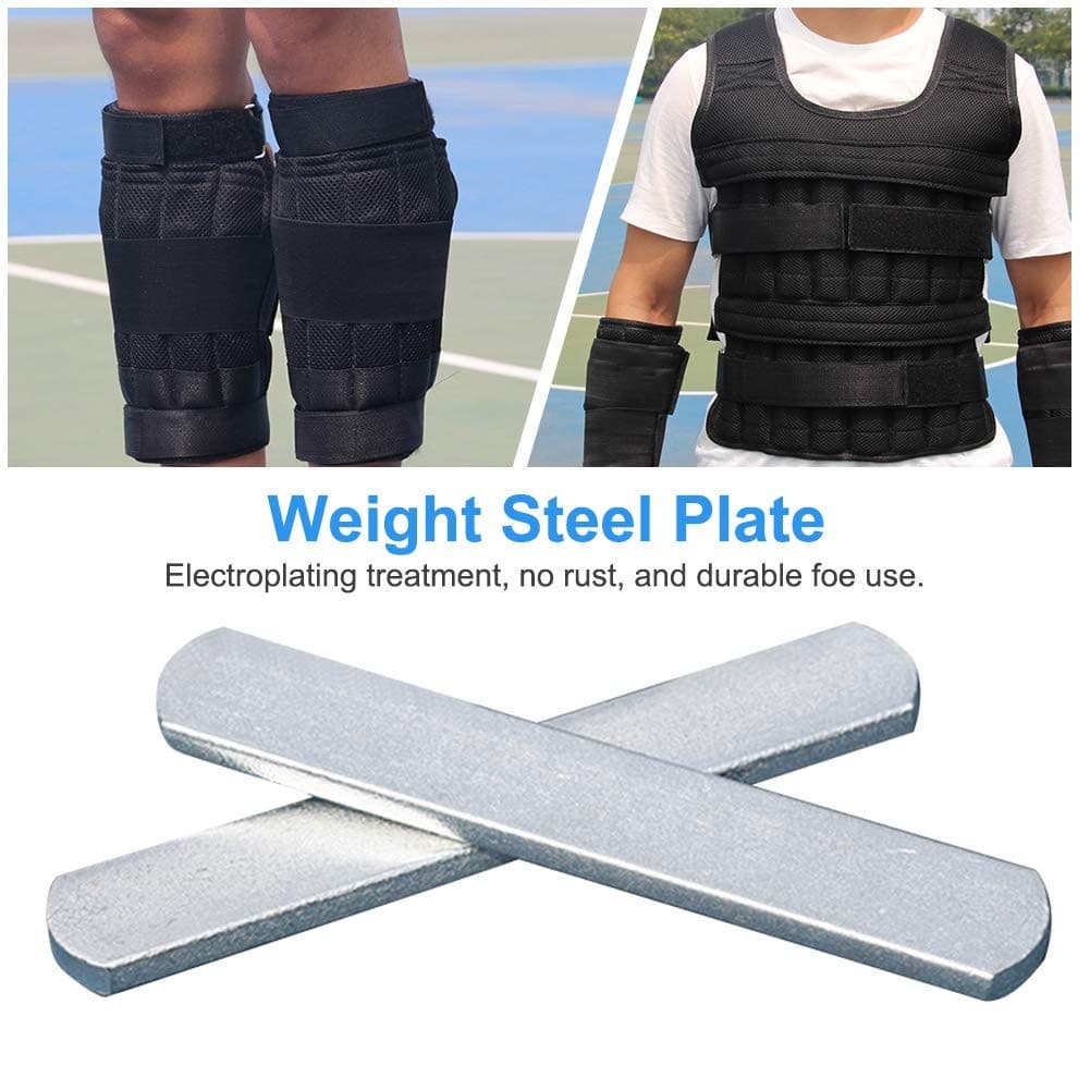 Weighted Vest Steel Plates Adjustable Rustproof Strength Training Weight Long St 4