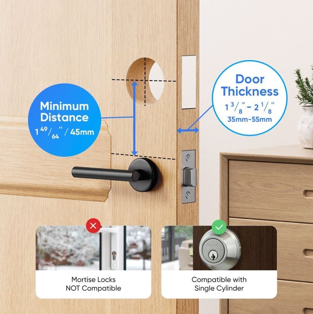 eufy E330 Smart Lock+ Chime Touch &Wi-Fi Fingerprint Keyless Door Lock Deadbolt 6