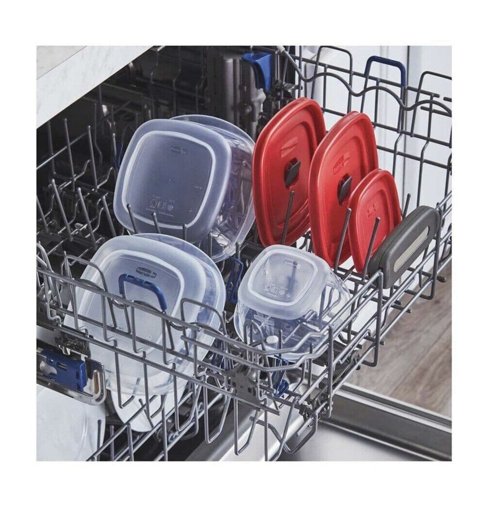 50-Piece Set Rubbermaid Food Storage Containers w/ Easy Find Lids, Vented, RED 6