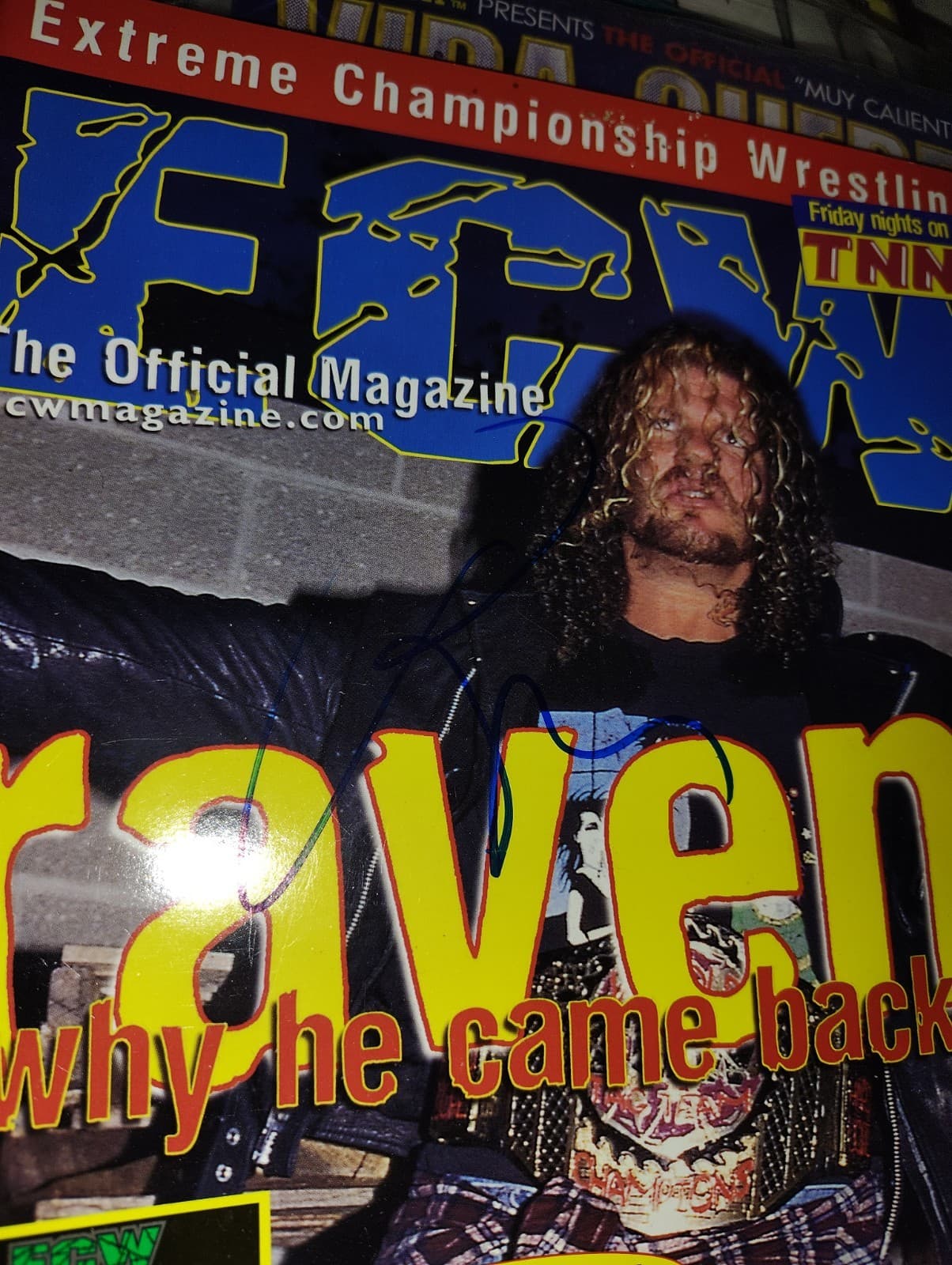 Raven Signed Ecw Rare Magazine Hard Find WWE WWF Ecw Tna 2