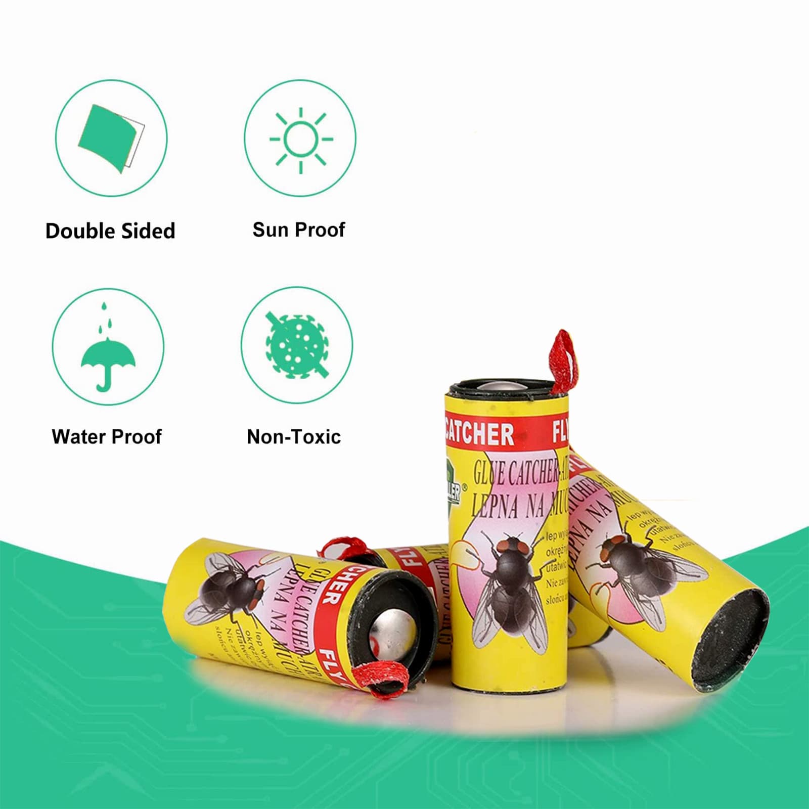 16 Rolls Fly Sticky Trap Paper Insect Bug Catcher Strip Fly Sticker Non Toxic 5