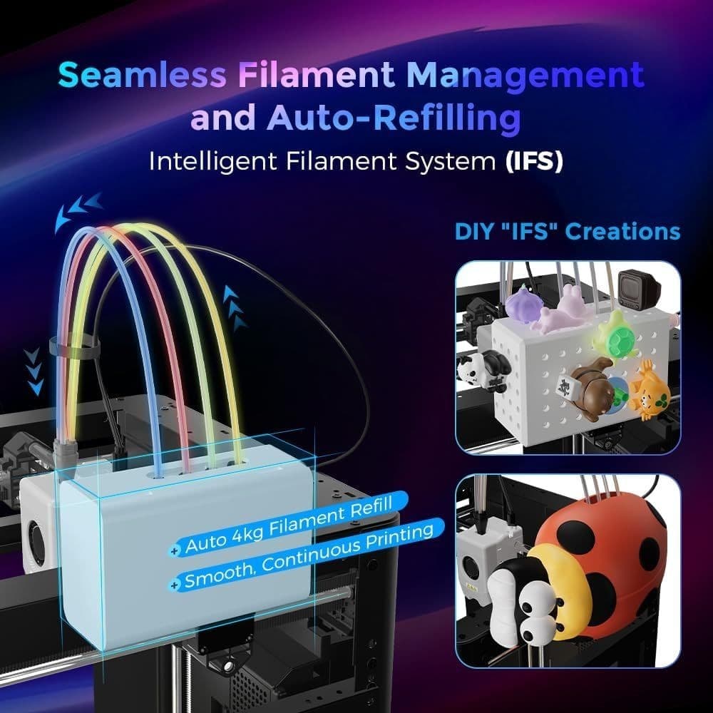 FLASHFORGE 3D Printer AD5X Upgraded 4 Color Printing IFS Intelligent Filament 3