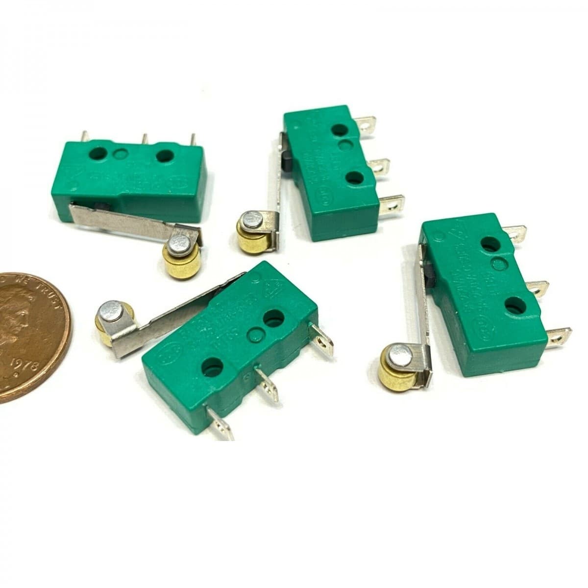 10x Roller Limit Switch Lever Hinge Micro SPDT AC 125V/250V DC 12V Small Green 3