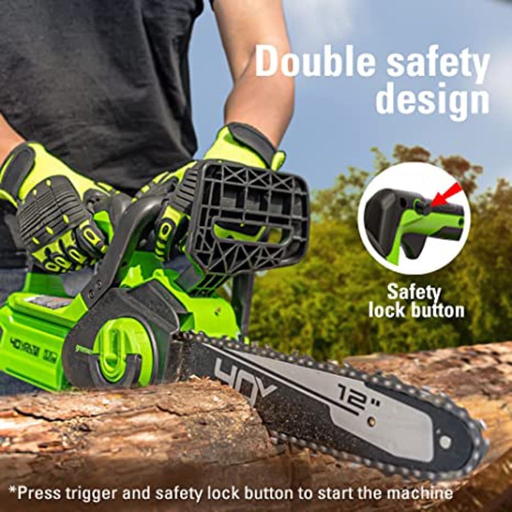 Greenworks 40V 12 inch Cordless Chainsaw Gen2 with 2Ah Battery and 2A Charger 4