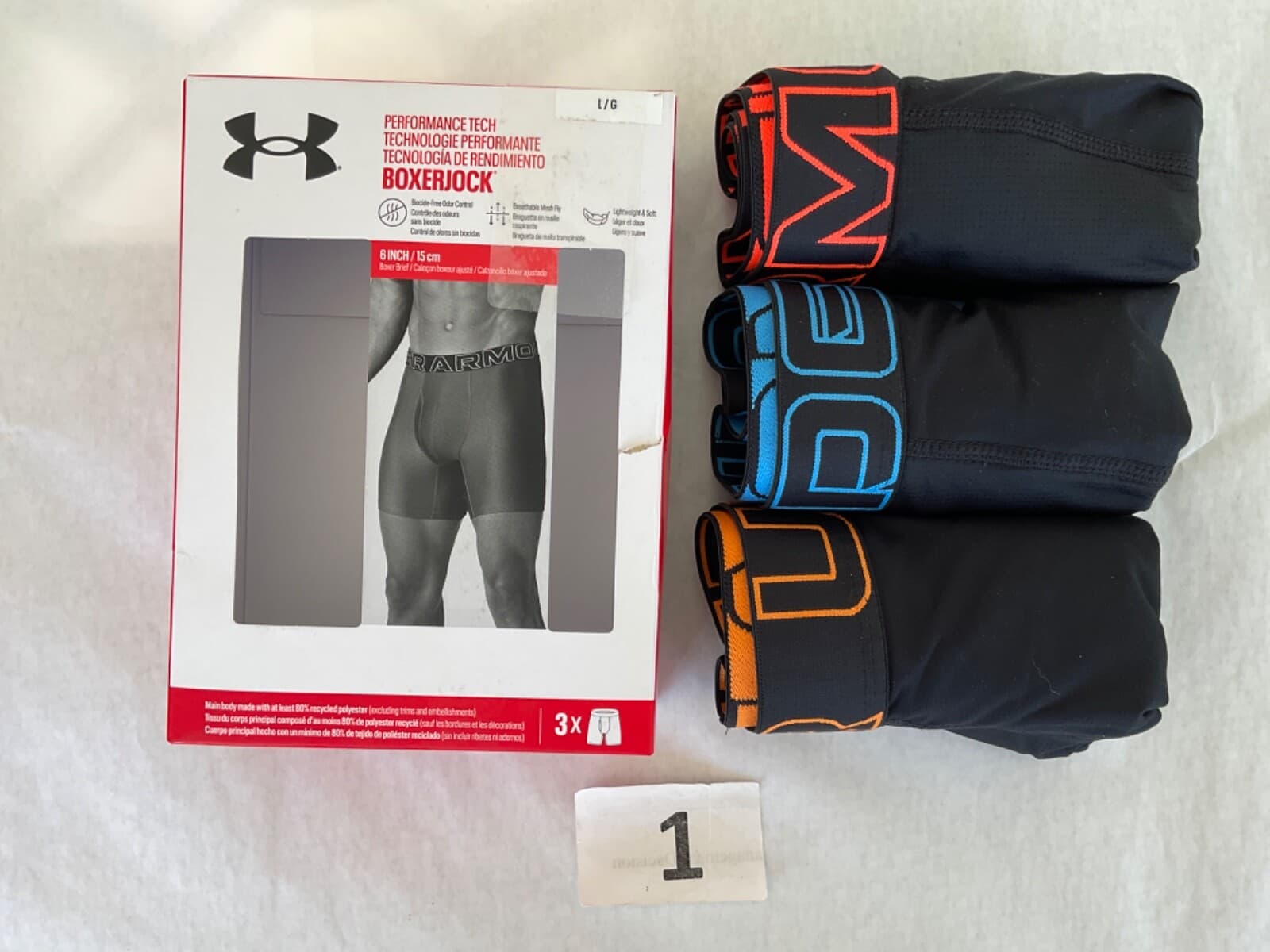 Under Armour 6 inch Tech Boxer Brief New Tag Men Sizes Box Contains 3 Boxerjocks 2