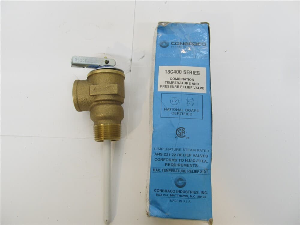 Conbraco, 18C40230, Temp. & Pressure Relief Valve,3/4" NPT,150PSI