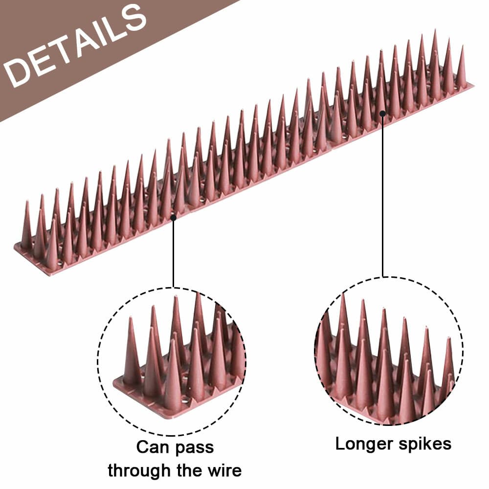 Cat Bird Repellent Spikes Outdoor Fence Spike Plastic Deterrent Climb Strips 4
