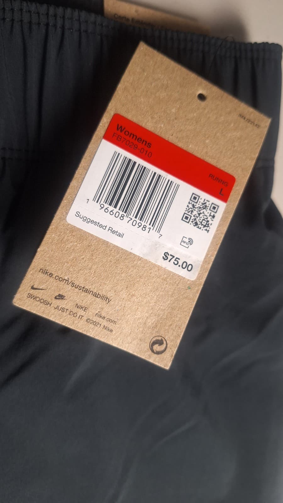 Nike Fast Dri-Fit Running Pants Women's Size L FB7029-010 Black NWT 7/8 Length 2