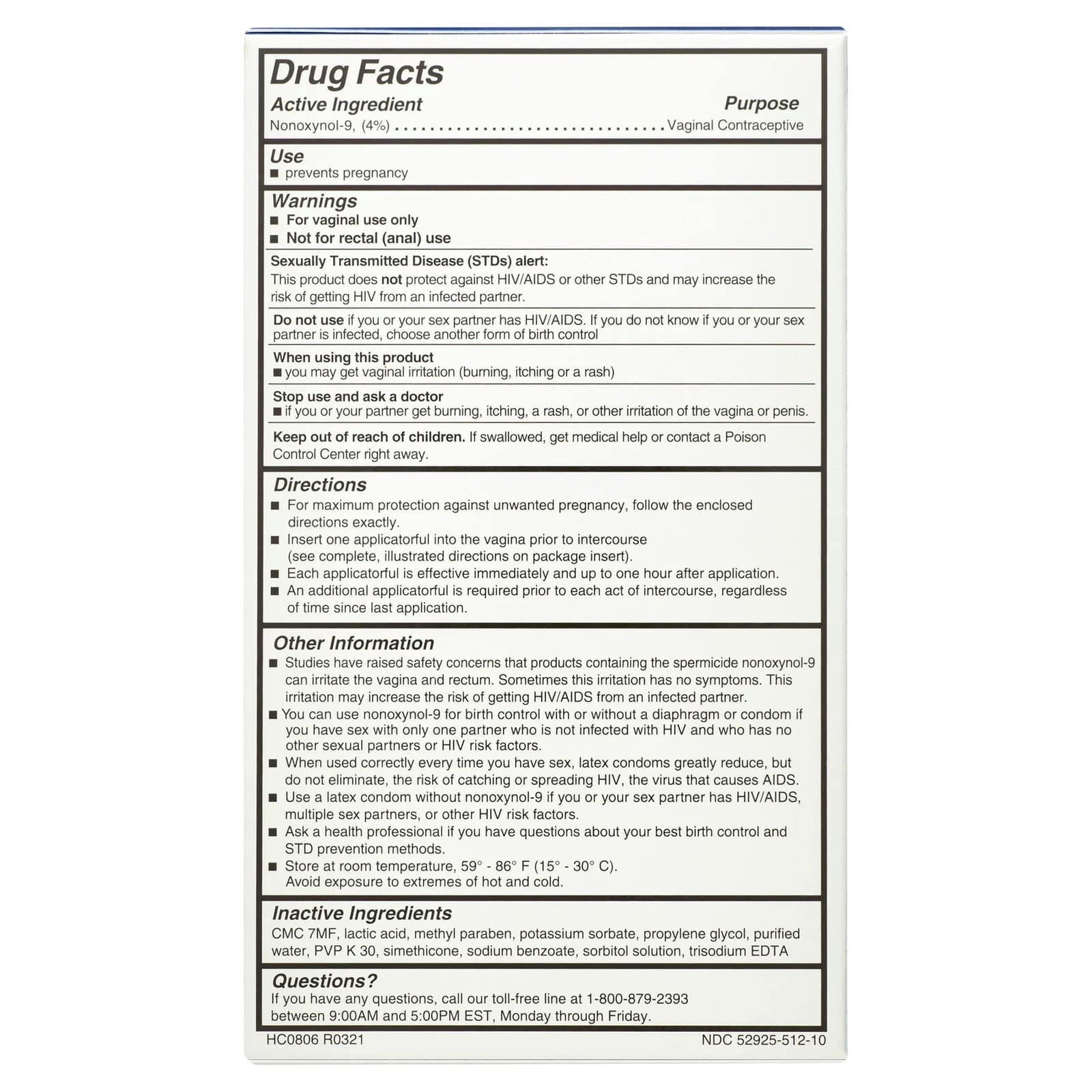 VCF Vaginal Contraceptive Gel Pre-Filled Applicators Hormone Free 10 Ct 3 Pack 3