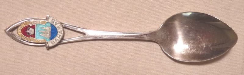 STERLING & ENAMEL SOUVENIR SPOON BAHAMAS