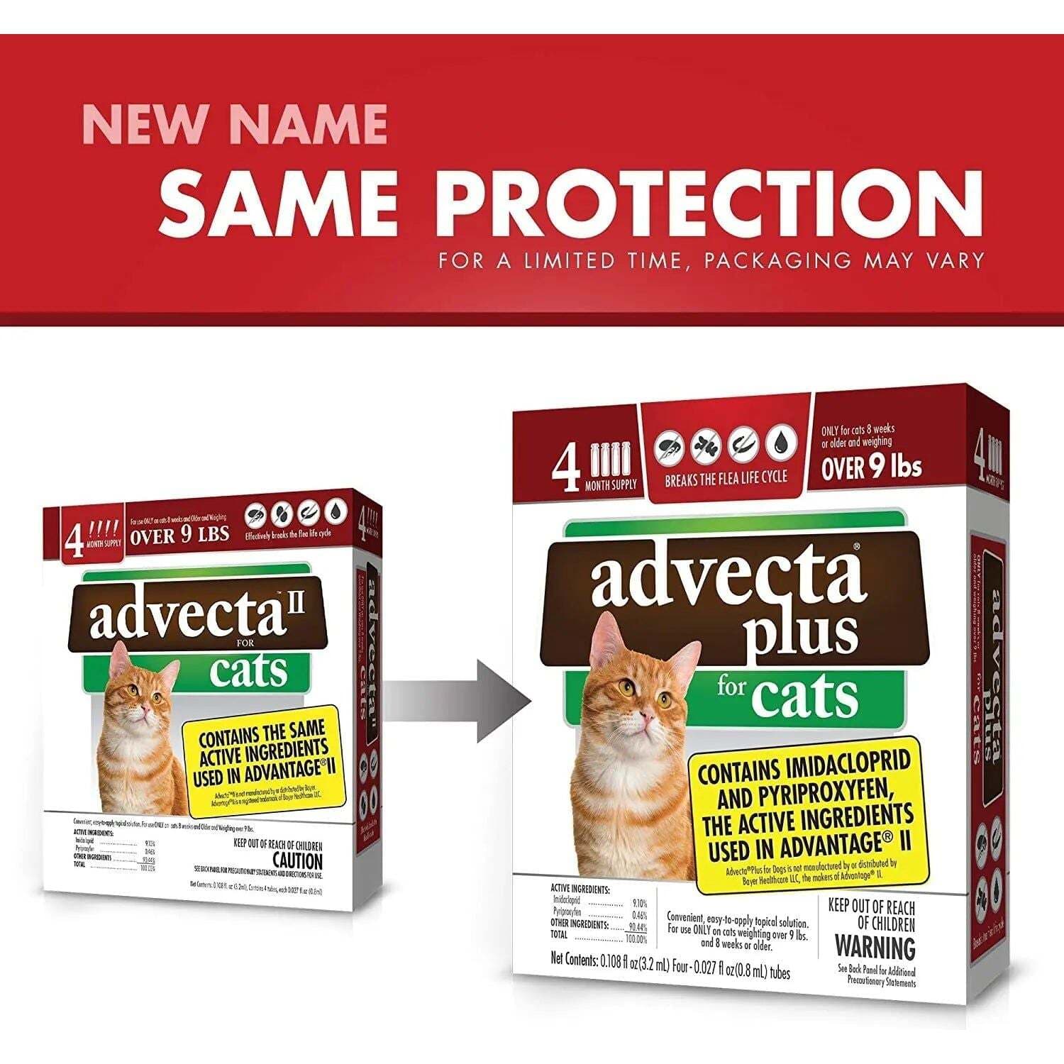 Advecta Plus Flea Protection Squeeze-On for Cats Over 9lbs 4CT 3