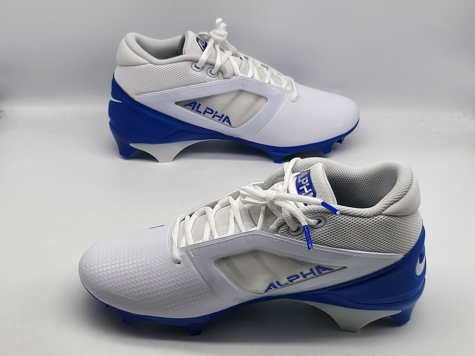 Nike Alpha Menace 4 Pro Football Shoes Mens Size 9 White Blue Cleats FD7037-103 3