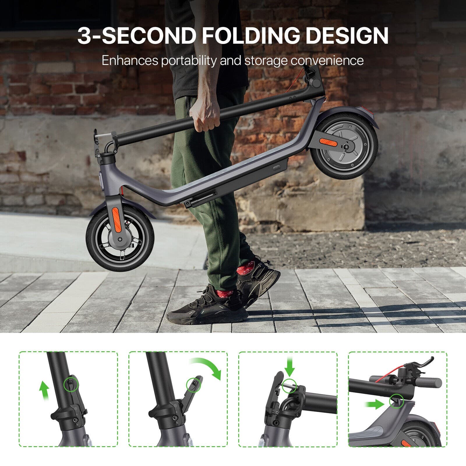 US ELECTRIC SCOOTER 30KM LONG RANGE FOLDING ADULT E-SCOOTER URBAN COMMUTER USED 5