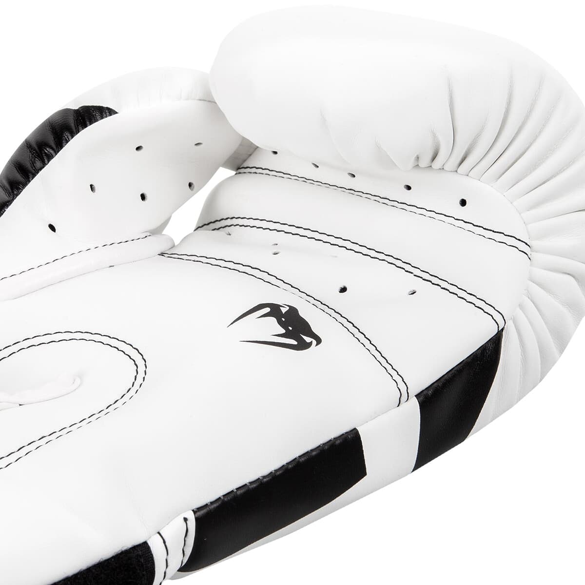 Venum Elite Hook and Loop Training Boxing Gloves - White/Black 3