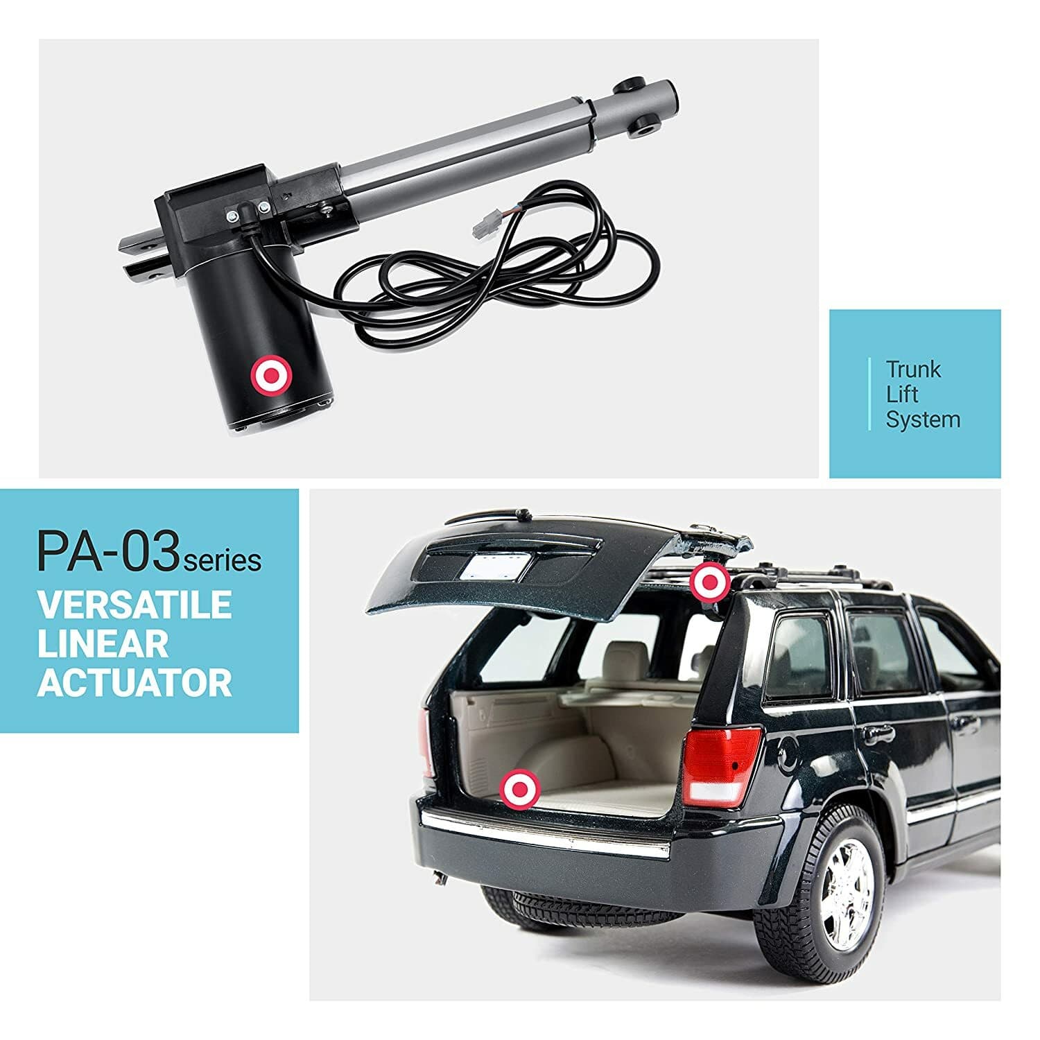 12V Linear Electric Actuator (4"-24" stroke, 200-600 lbs. force) - PA-03 model 4