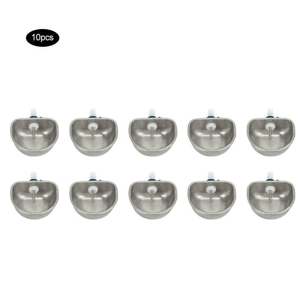10 Pack Small Stainless Steel Rabbit Watering Cup Bowl Farm Automatic Water 5