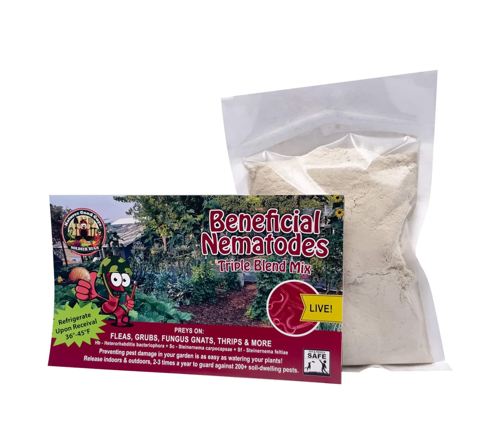 Beneficial Nematodes Triple Blend HB+SC+SF Targets 200+ Soil Pests