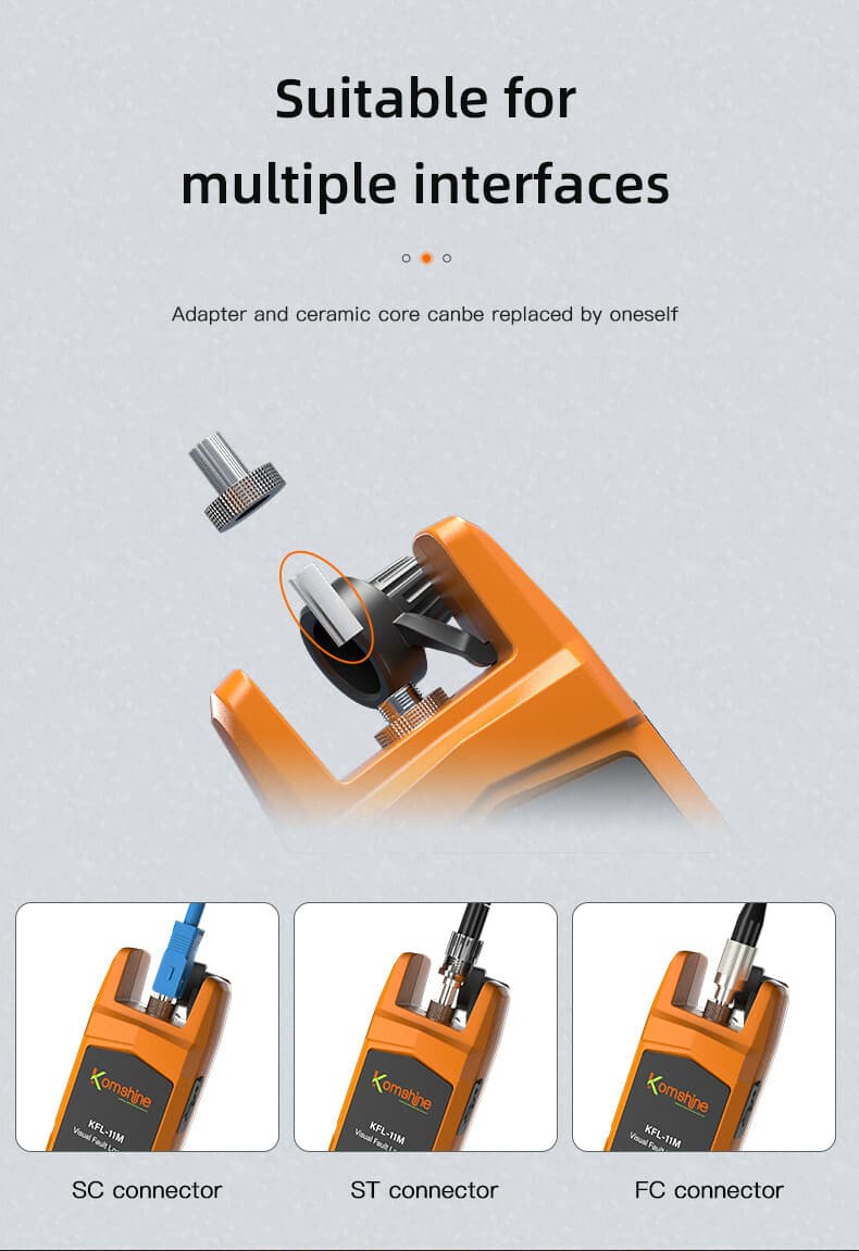 30mw KomShine KFL-11M Visual Fault Locator VFL Fiber Checker With LED Up to 30KM 6