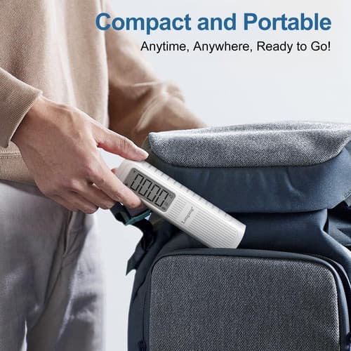 Battery-Free Handheld Luggage Scale, 110lbs/50kg Portable Digital White 6