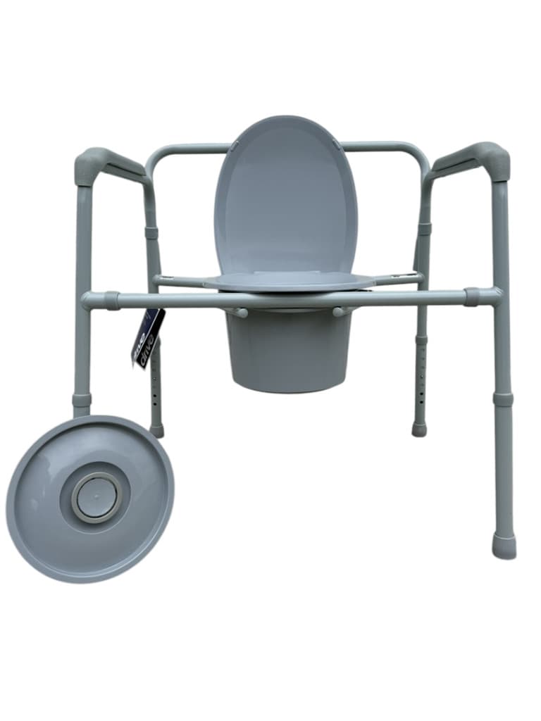 Drive Medical 650lb Heavy Duty Bariatric Bedside Folding Commode Toilet 11117N-1 2