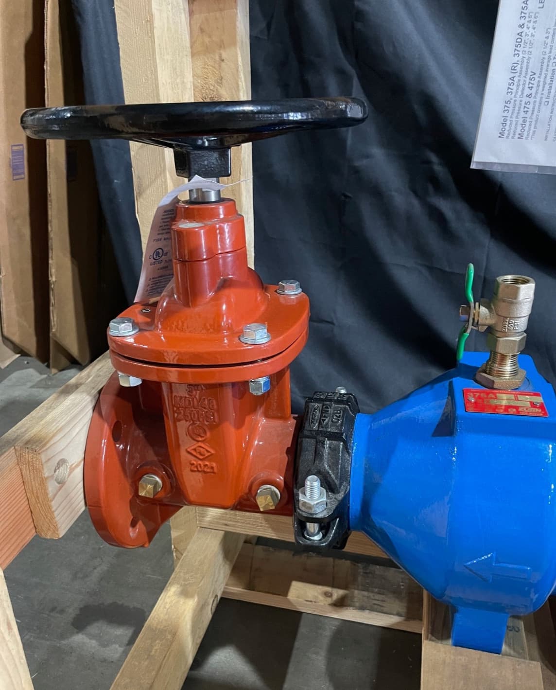 NEW 3" 375A Zurn Wilkins Reduced Pressure Backflow Preventer Stem Shut Off Valve 2