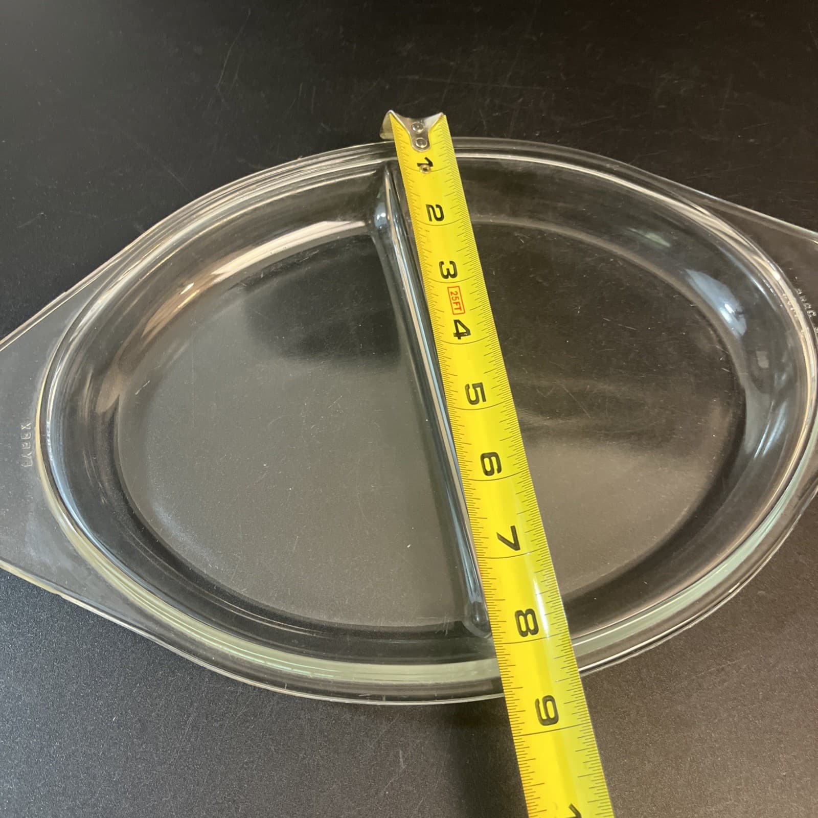 Vtg Pyrex Divided Lid For Casserole 945C LID ONLY Clear Glass Replacement 6