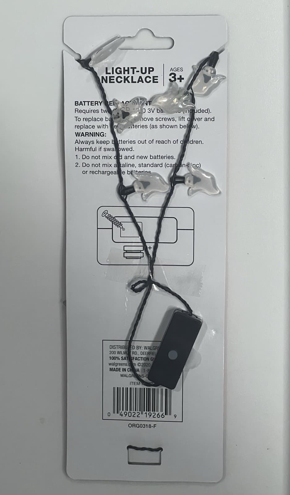 Light up Ghost Necklace happy Halloween Light Up Necklace 33 in Long 8 LED Light 4