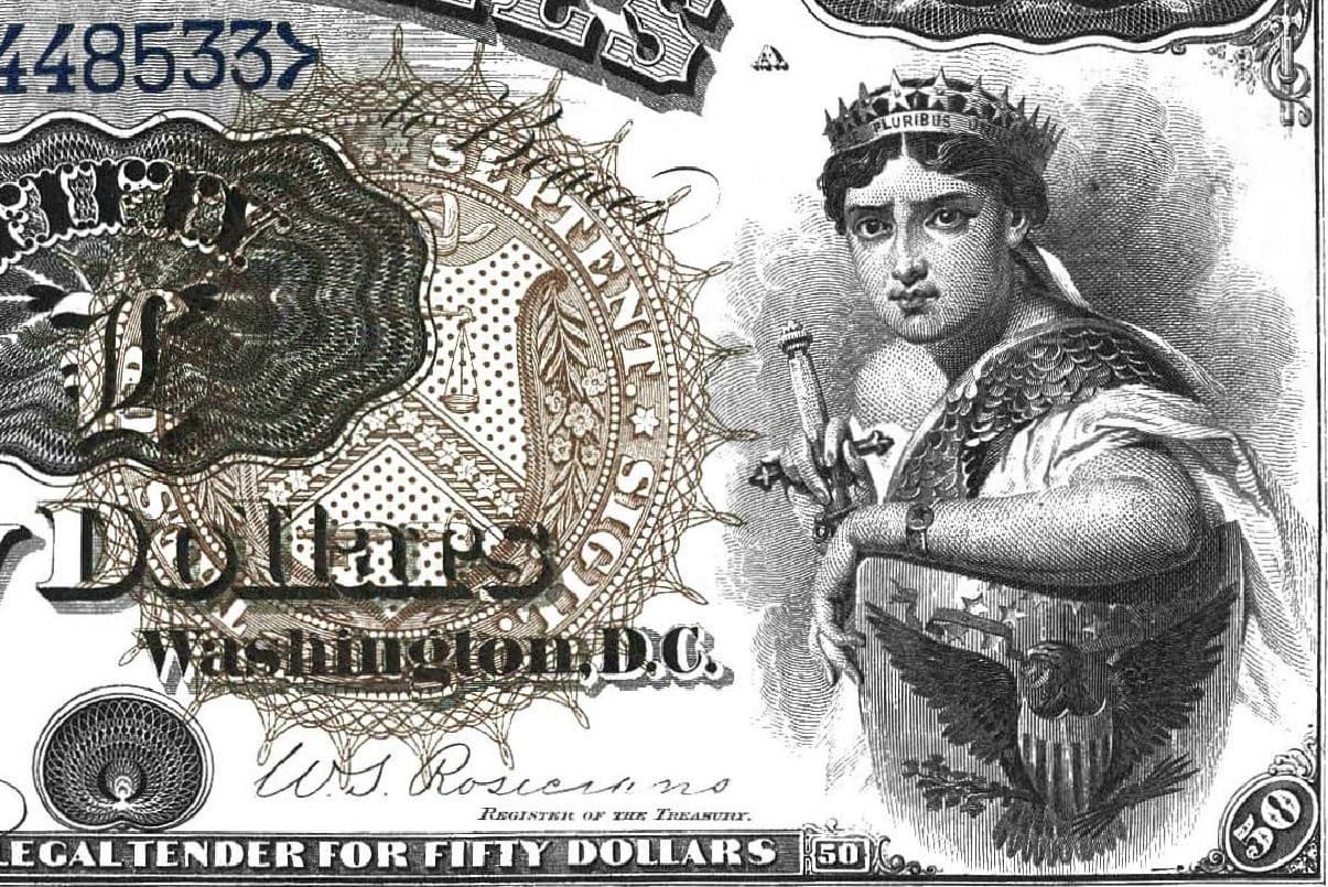 Reproduction $50 1880 LT US Paper Money Currency Copy 4