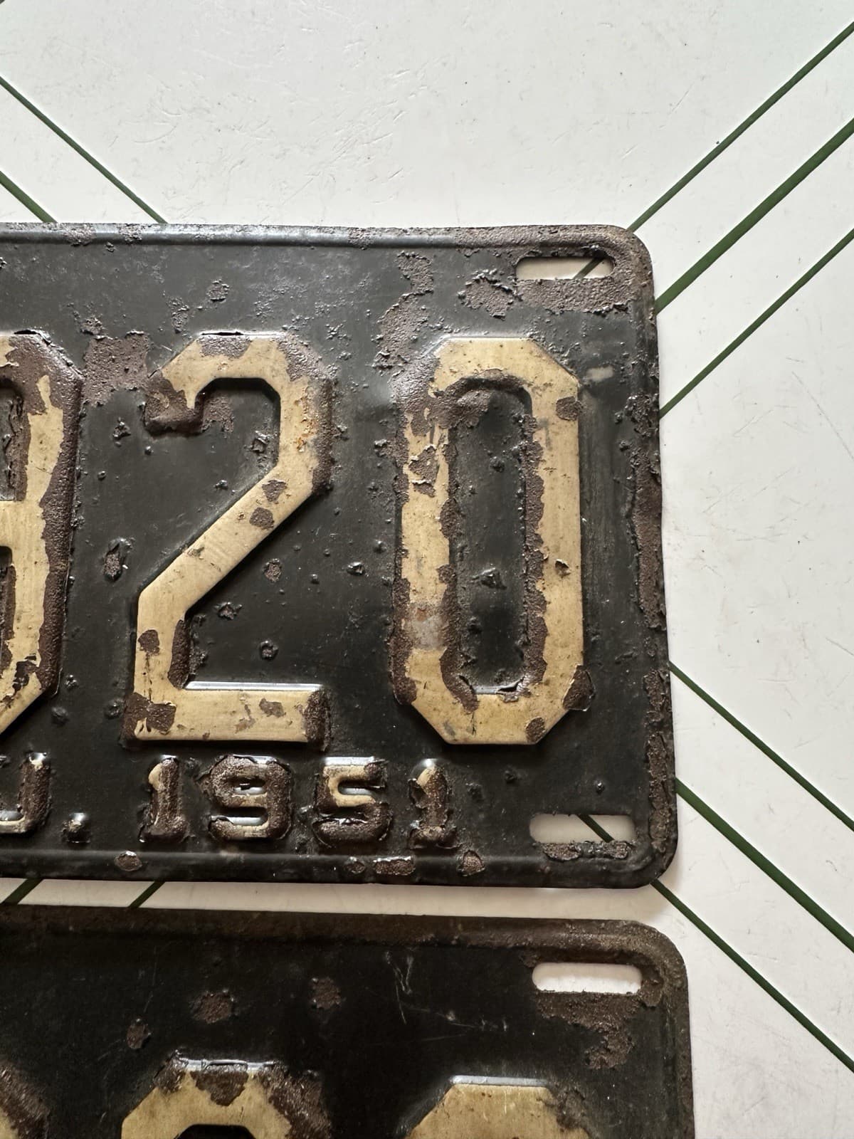 Antique 1951 New Jersey License Plate Pair MA 920 Vintage NJ 4