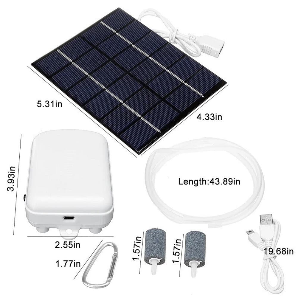 Solar Air Pump Powered Oxygenator Portable Oxygen Water Aerator Fish Tank Pond 3