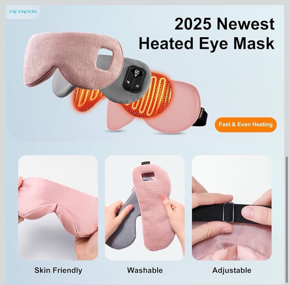 Heated Eye Mask for Warm Compress: Dry Eyes Blepharitis Stye Moist ... Fast Ship 6
