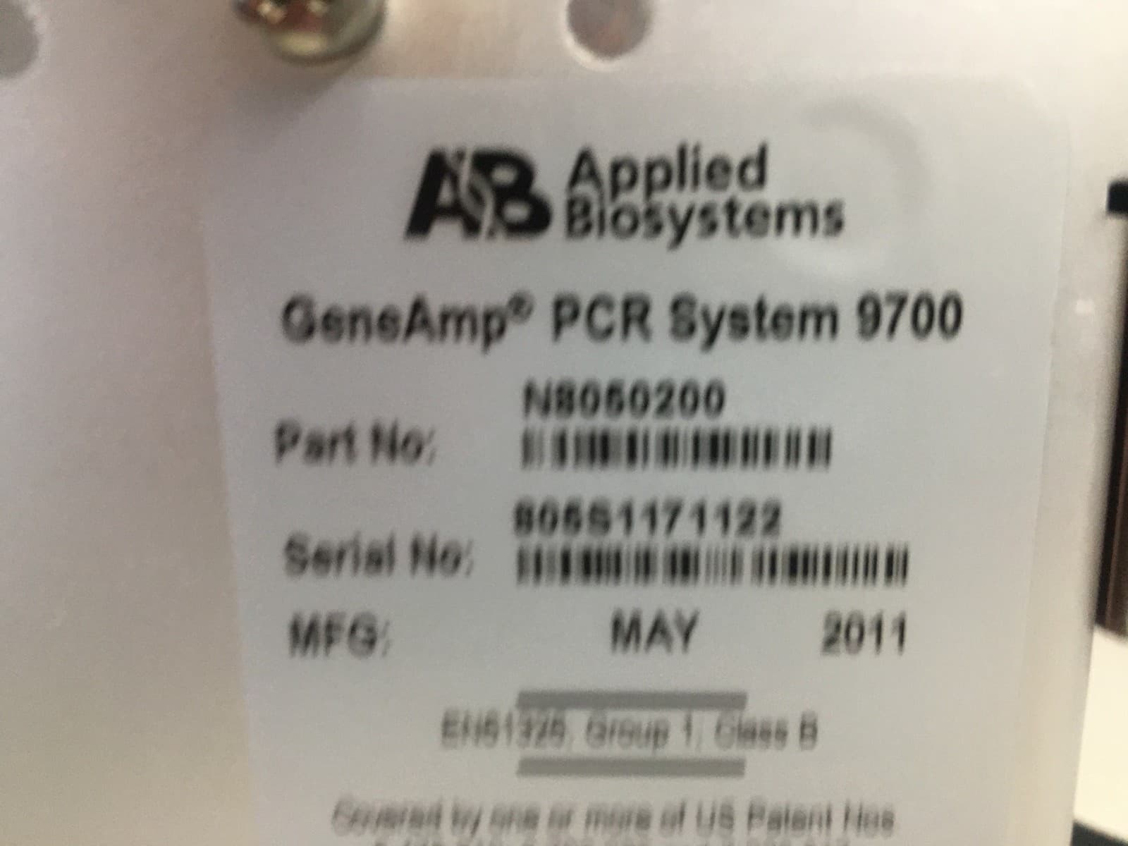 Applied Biosystems GeneAmp PCR System 9700 P/N N8050200 4