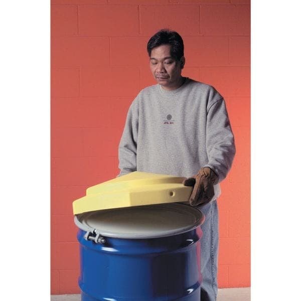 Snap-On Dome Drum Cover For 55 Gal Drums, Polyethylene, Yellow, 1666 4