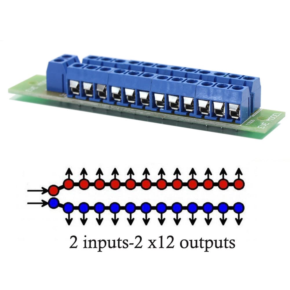 1 Set Power Distribution Board 2 Inputs 24 Outputs for DC AC Voltage PCB002 5
