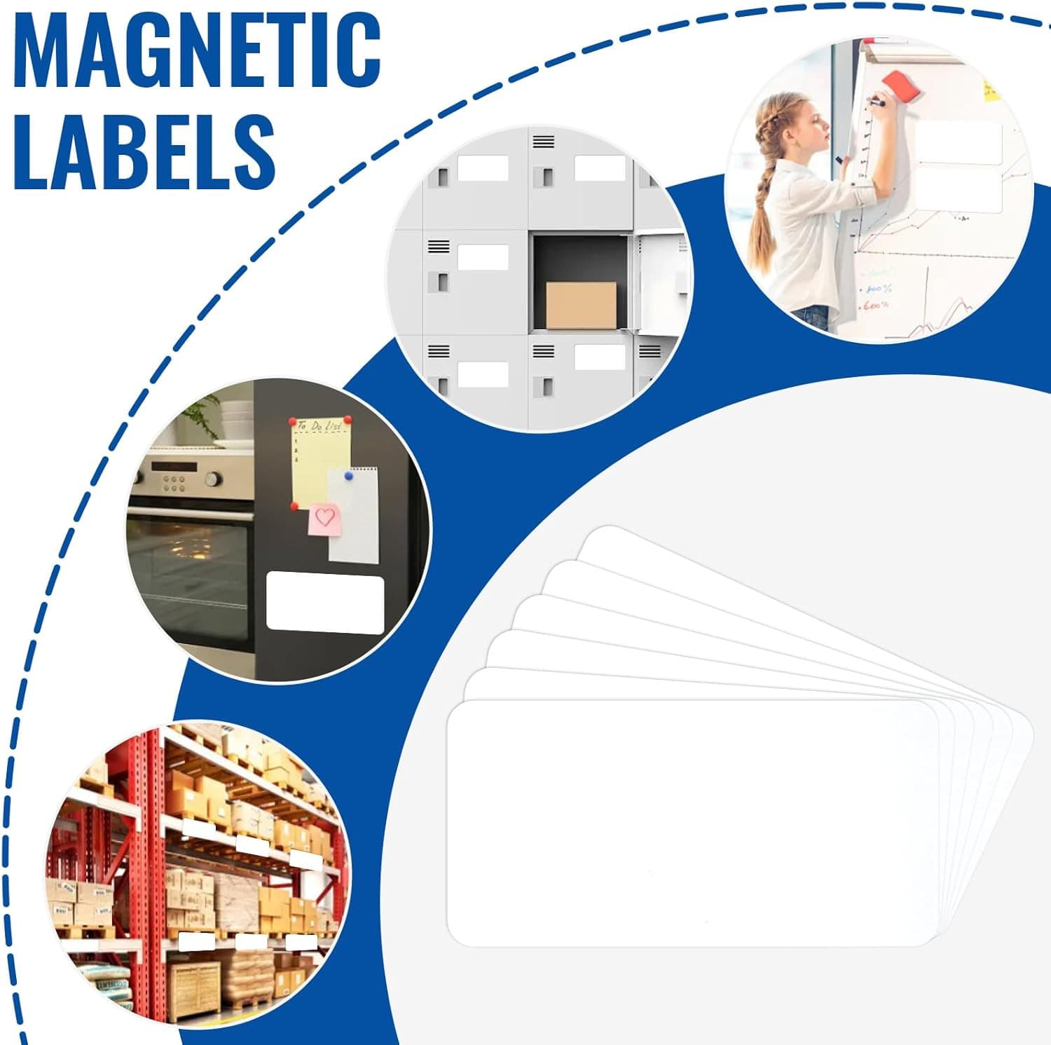 32 Pcs Dry Erase Magnetic Labels, 4.2 X 2.1 Reusable Writable Magnetic  6