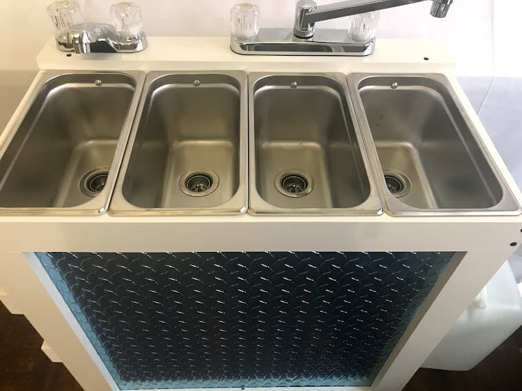 Portable Concession Sink 4 Compartment Sink NEW- Silver (FREE 30 DAY RETURNS!) 3