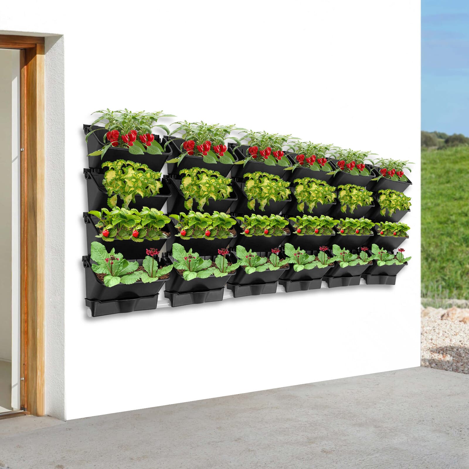 Hanging Vertical Wall Planter 24-planter Hanging Planter Garden Planter Black