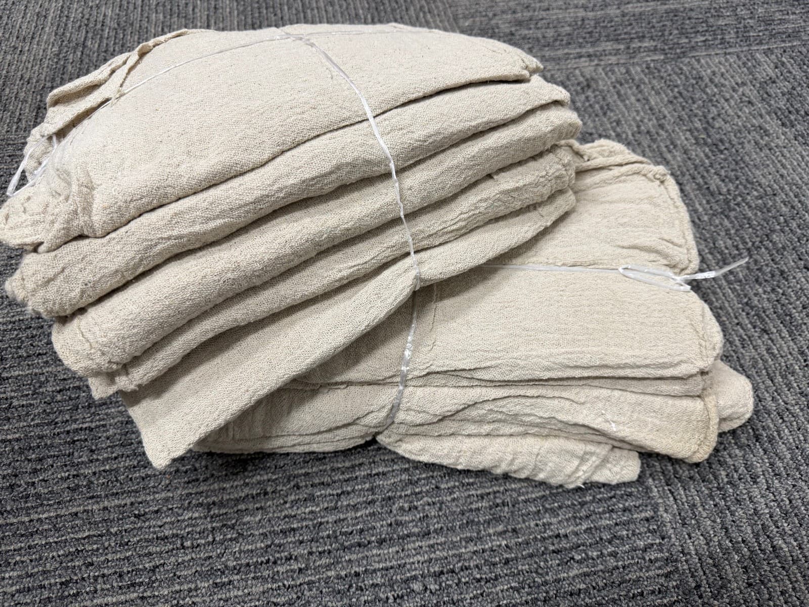 1000 industrial shop cleanup rags / towels natural prewashed 13X14 inch 3