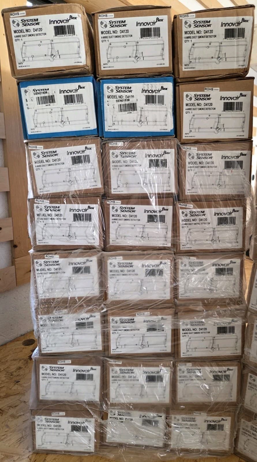 SYSTEM SENSOR D4120 4 WIRE PHOTOELECTRIC 24V AC/DC OR 120VAC DUCT SMOKE DETECTOR 4