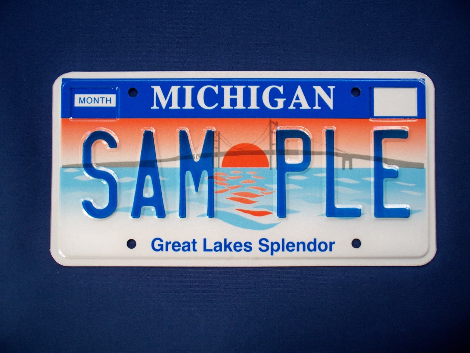 Michigan Great Lakes Splendor Sample License Plate Mint Condition 1001