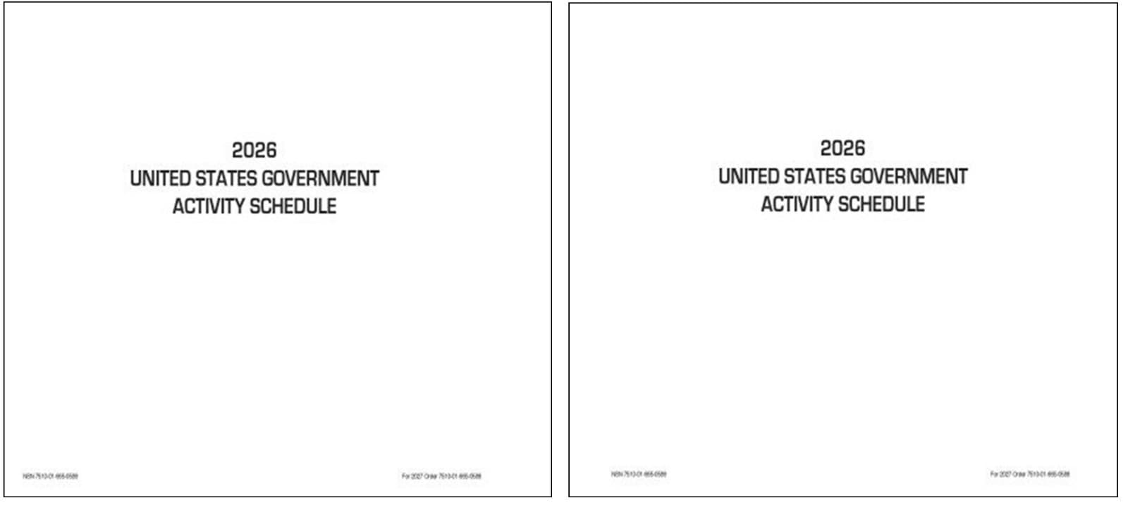 Unicor 2026 Fed Activity Schedule, Qty - 1 Individual 2