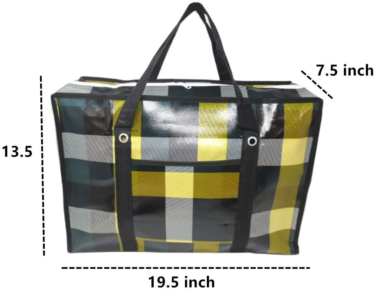 2/4 Reusable Large Plastic Fabric Shopping Laundry Moving Storage Bag Zipper 2