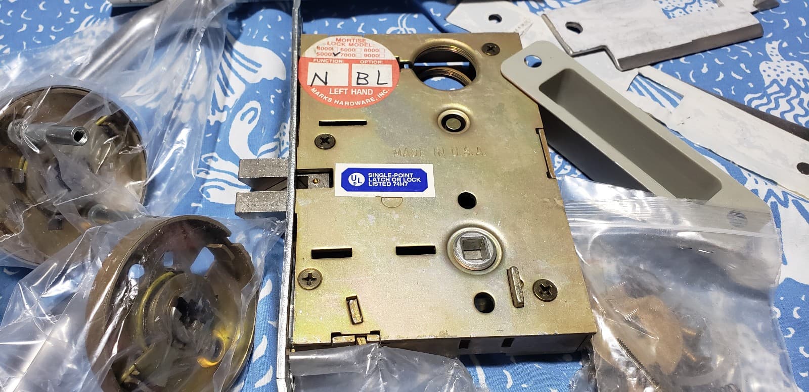 Grade 1 MARKS Mortise Lock 5000 Series Passage Lever Function Satin Chrome LH 5