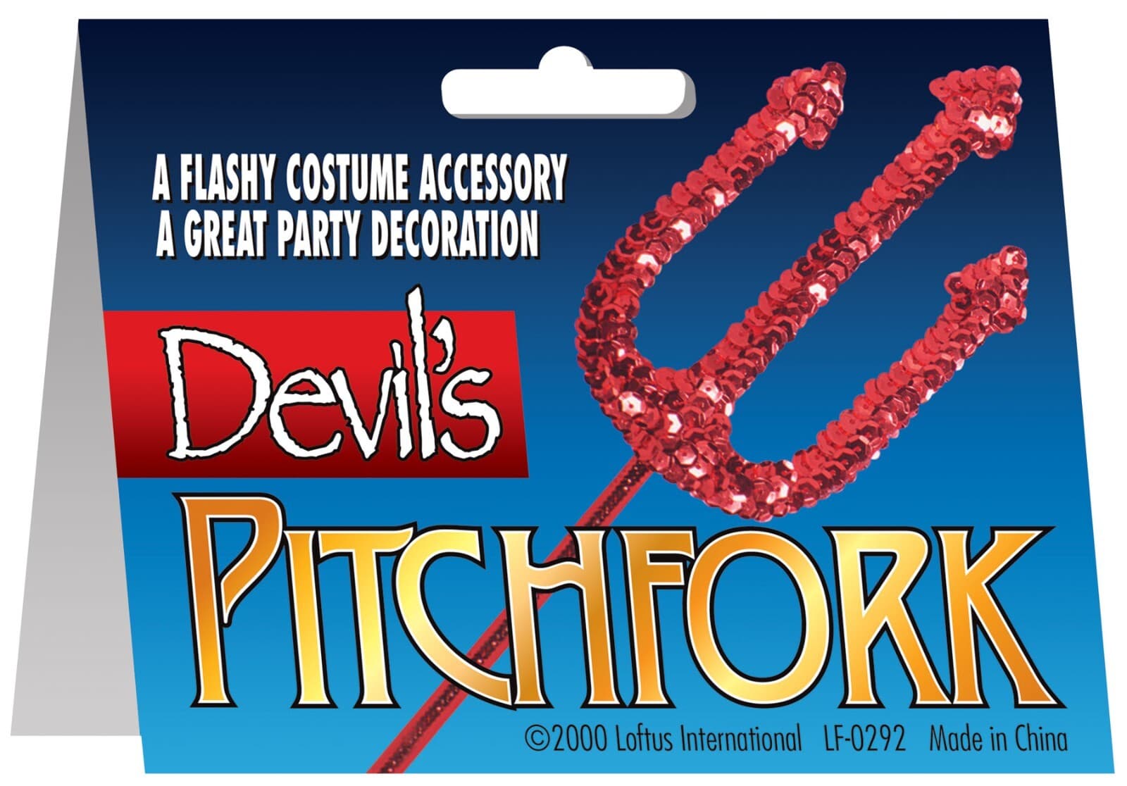 19" Red Glitter Sequin Devil Pitchfork Halloween Accessory 2