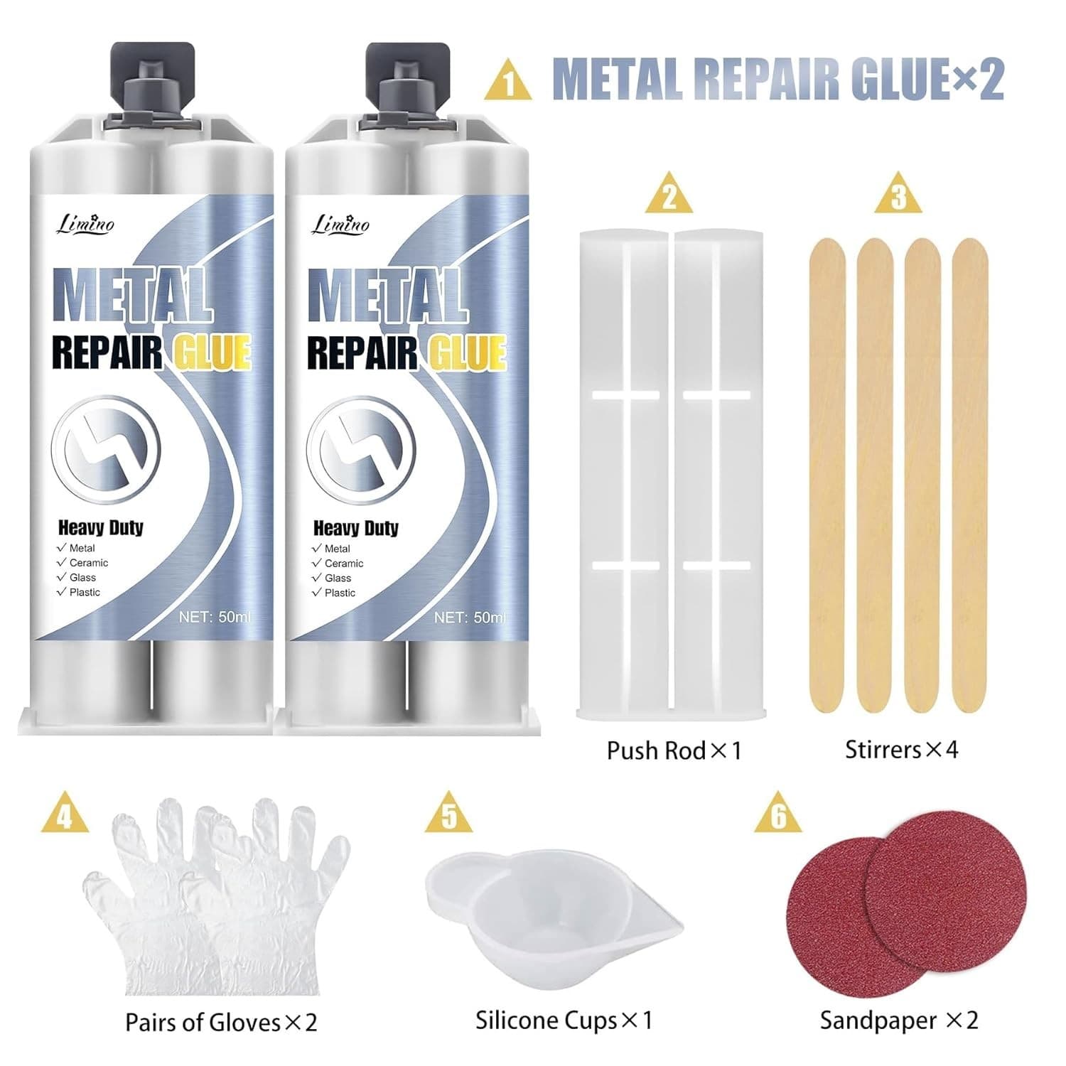 Metal Glue - 2 Part Epoxy Heavy Duty Welding Glue for Bonding and Repairing the 2