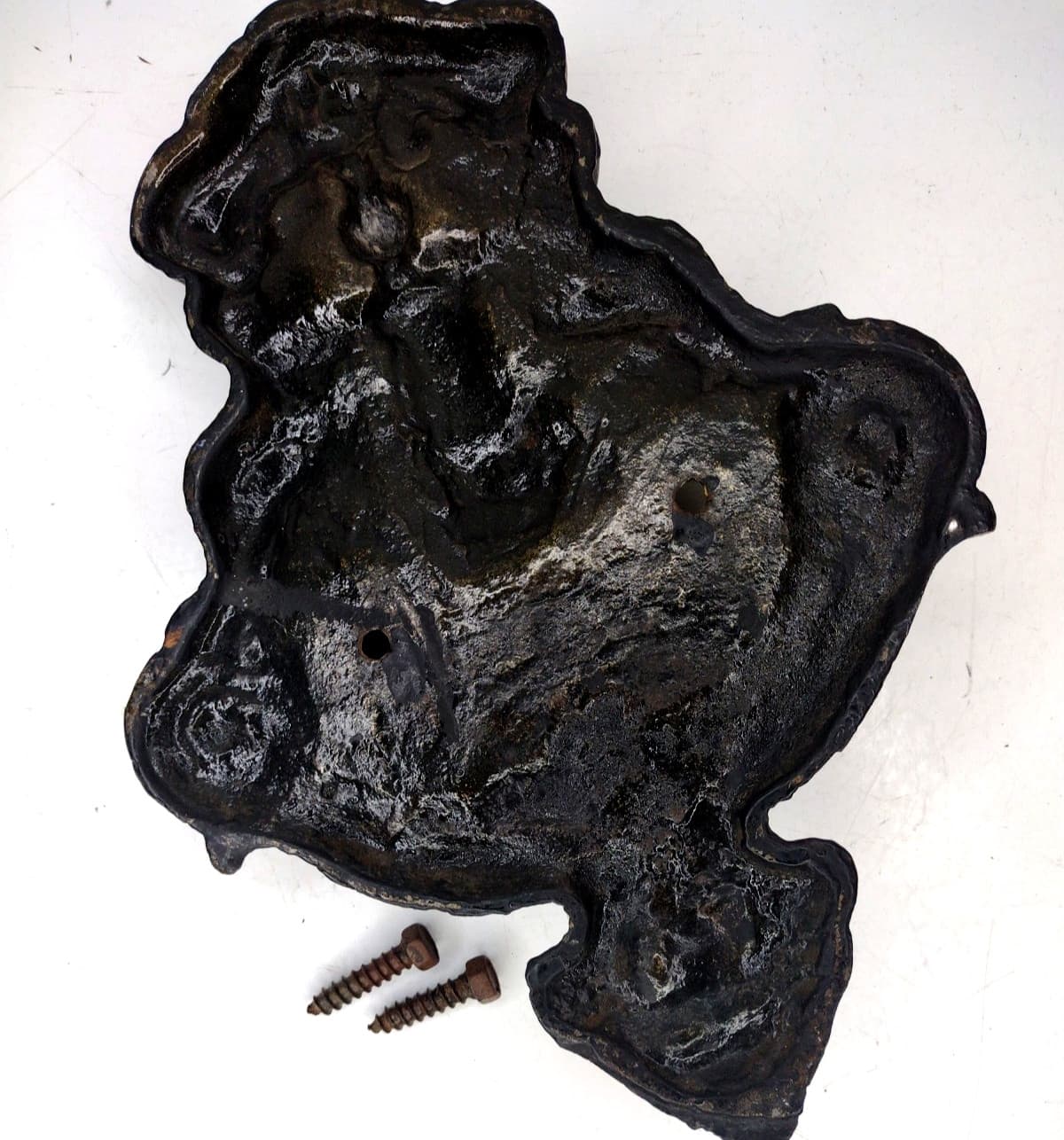 Large Vintage Cast Iron Door Knocker Gothic Cherub Architecture Classic w Screws 6